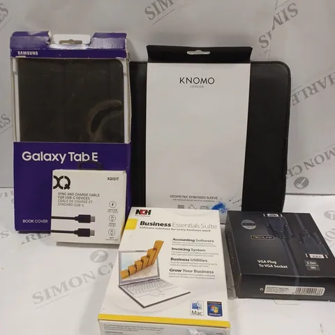 BOX OF APPROXIMATELY 20 ASSORTED ITEMS TO INCLUDE MACBOOK SLEEVE, TECHLINK, GALAXY TAB E COVER ETC