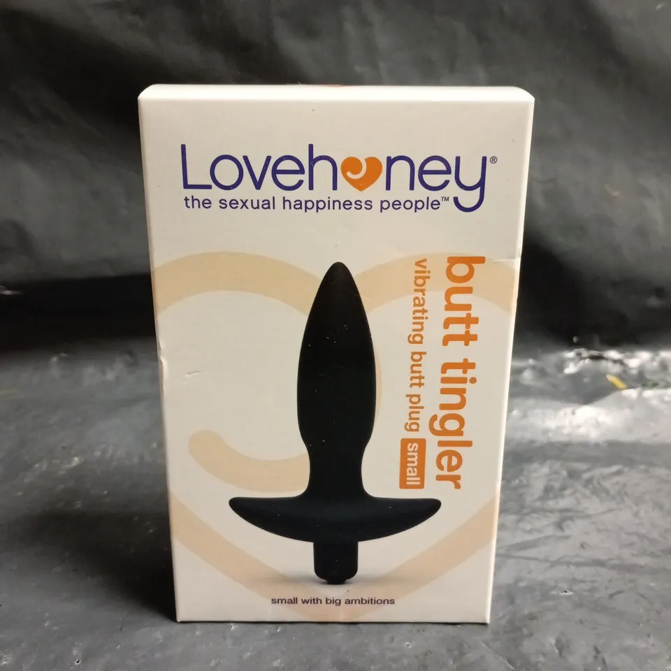 BOXED LOVEHONEY BUTT TINGLER VIBRATING BUTT PLUG - SMALL
