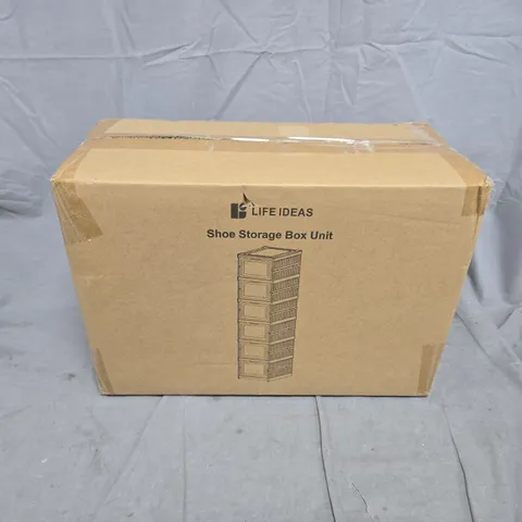 BOXED LIFE IDEAS SHOES STORAGE BOX UNIT IN WHITE