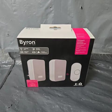 BOXED BYRON TWINPACK WIRELESS DOORBELL SET