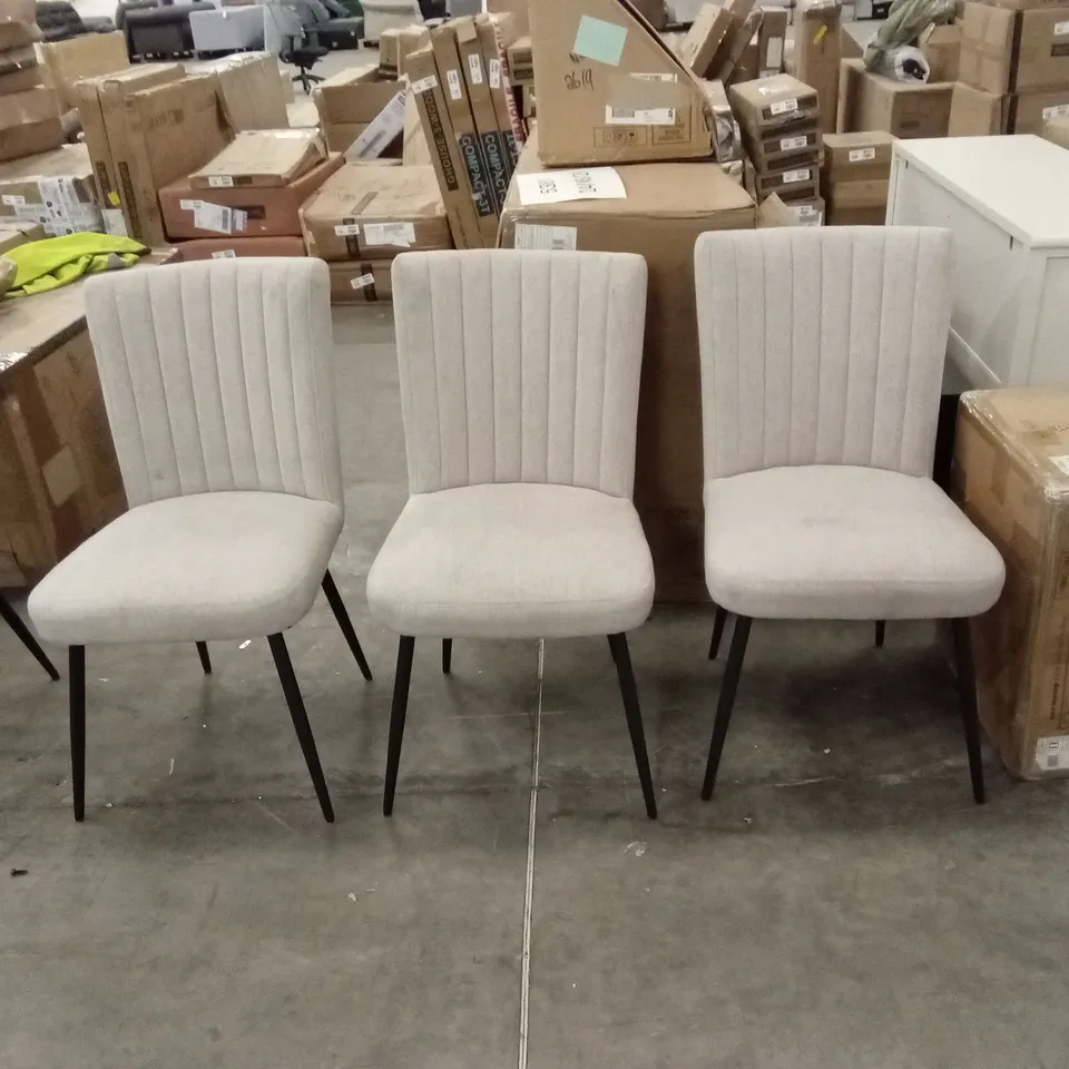 SET OF 3 TAYLOR FABRIC UPHOLSTERED DINING CHAIRS 