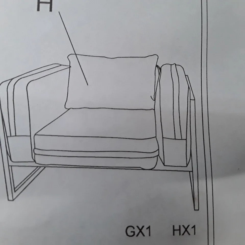 BOXED MUSTARD FABRIC METAL FRAME CHAIR (ONLY BOX 1 OF 2)
