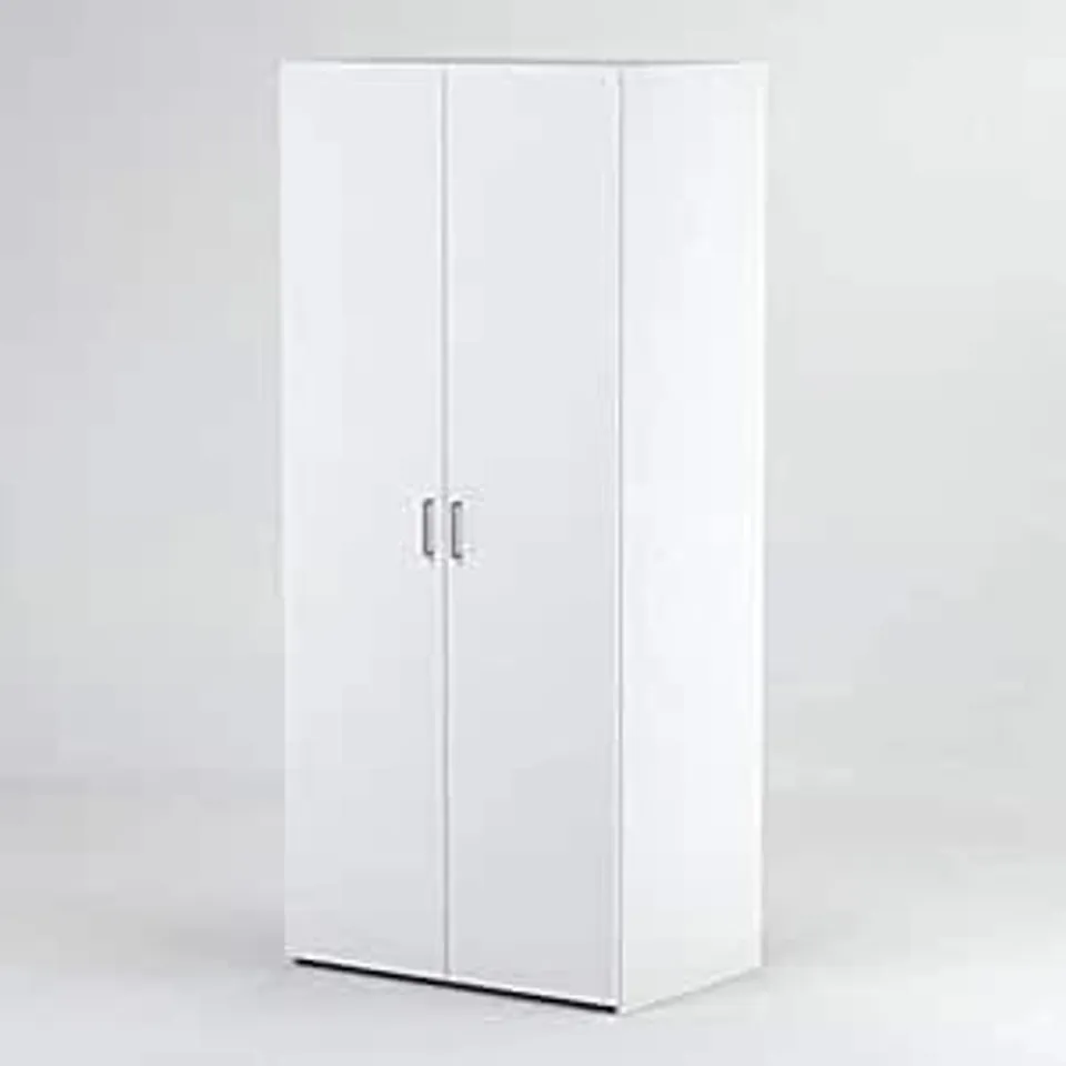 BOXED SPACE WARDROBE WITH 2 DOORS - WHITE (1 BOX)
