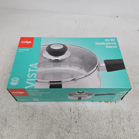 JUDGE VISTA 18/10 STAINLESS STEEL SAUCEPAN, 20CM (2L) BOXED