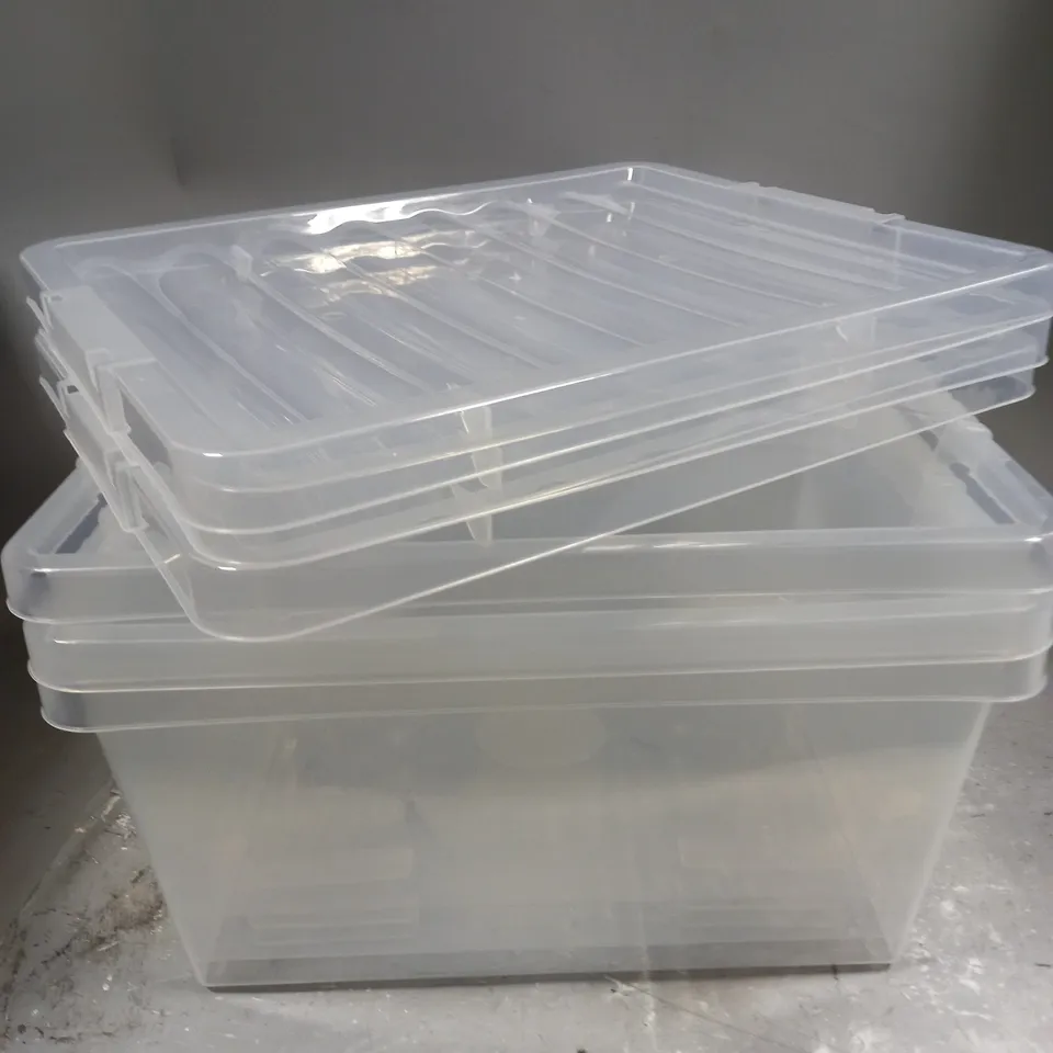 BOXED SPACE SAVER PLASTIC STORAGE CONTAINER BOXES 