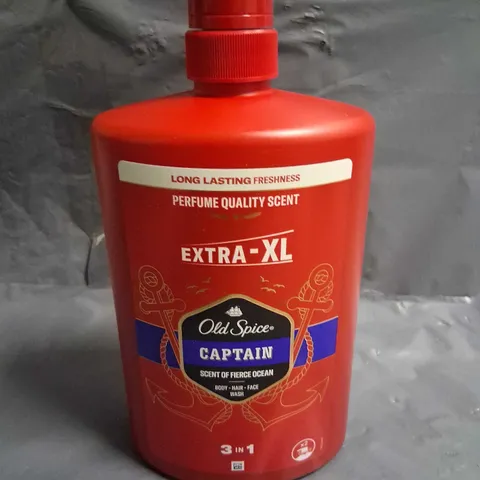 FIVE BOTTLES OF OLD SPICE CAPTAIN SCENT OF FIERCE OCEAN 3 IN 1 BODY-HAIR-FACE WASH EXTRA XL 1L