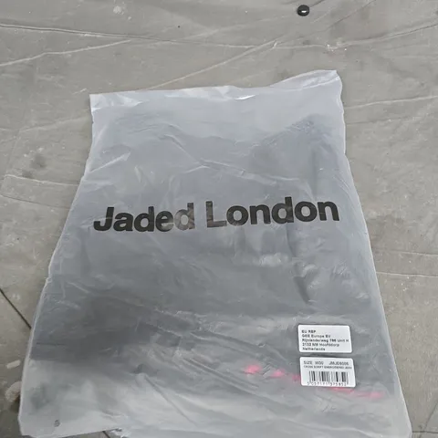 JADED LONDON CROSS SCRIPT EMBROIDERED JEANS – SIZE W30