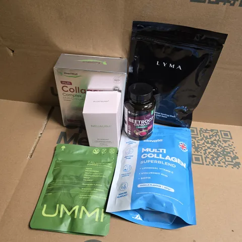 APPROXIMATELY 15 ASSORTED VITAMIN/HEALTH AID PRODUCTS TO INCLUDE MULTI COLLAGEN SUPERBLEND, LYMA FOOD SUPPLEMENT, BEETROOT CAPSULES, ETC - COLLECTION ONLY