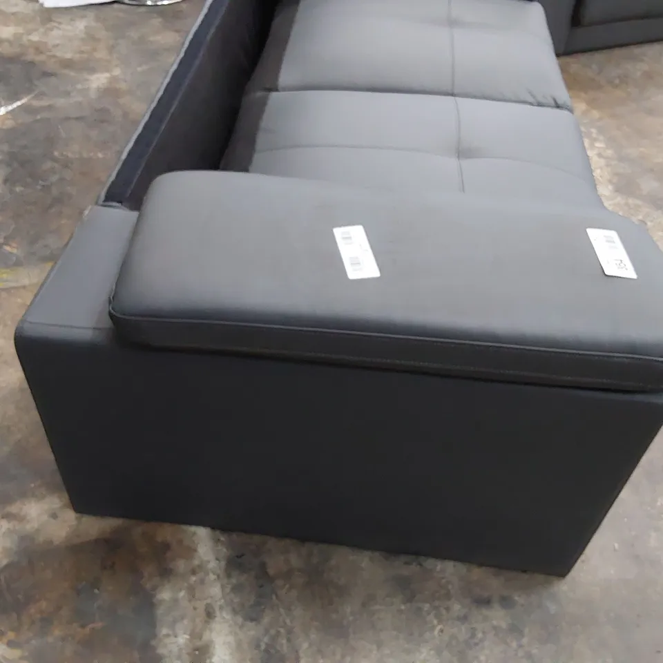 DESIGNER TWO SEATER SOFA BASE ONLY GREY LEATHER 