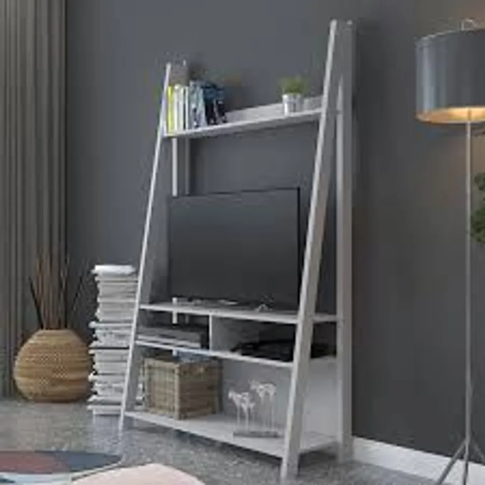 BOXED TIVA LADDER TV UNIT - GREY (1 BOX)