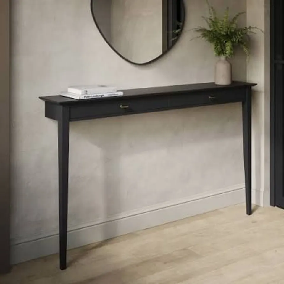 BOXED LARGE & NARROW BLACK CONSOLE TABLE – 150CM - NOA