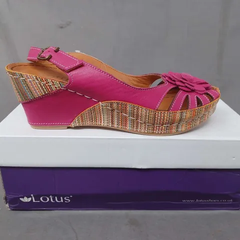 BOXED PAIR OF LOTUS CARIA SANDALS IN MAGENTA LEATHER - EU 37