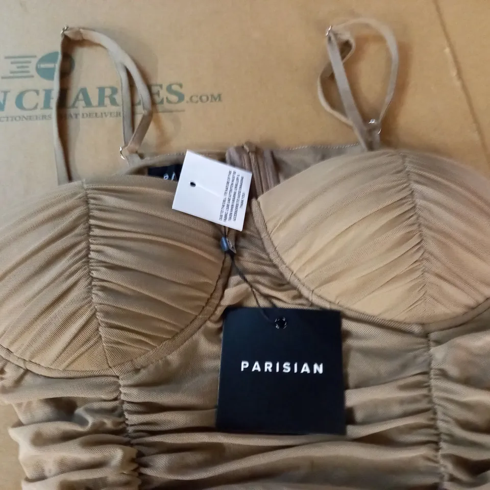 PARISIAN MOCHA RUCHED BODYCON DRESS - 12