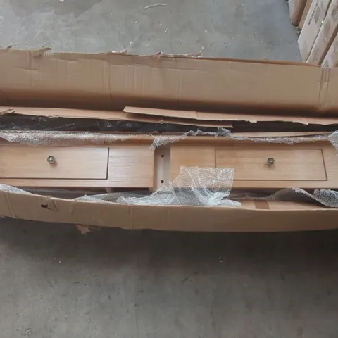 BOXED MINSTER 160CM WOODEN 2 DRAWER SIDE TABLE