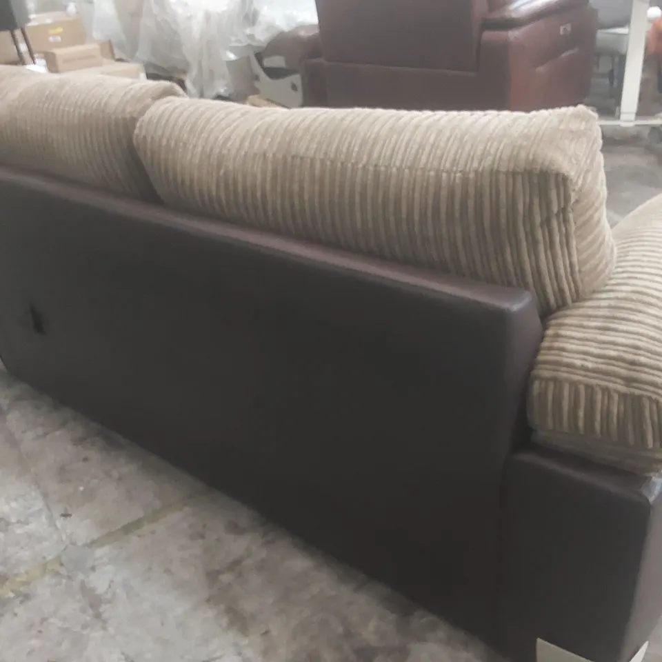 DESIGNER ARMSTRONG 3 SEATER SOFA - COFFEE/BROWN