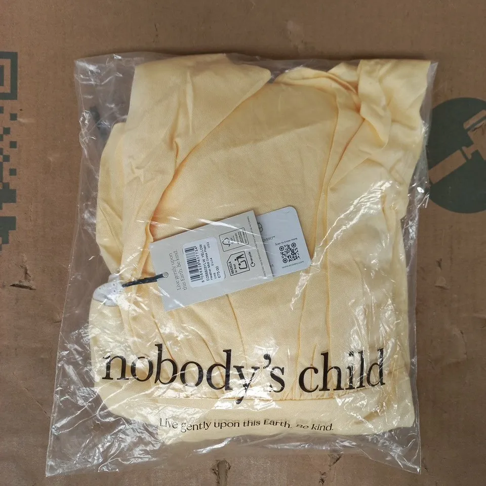 BAGGED NOBODY'S CHILD HEATHER MIDI DRESS IN YELLOW SIZE UK 6