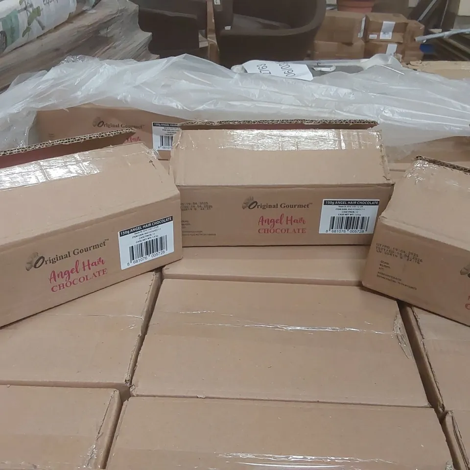 PALLET CONTAINING APPROXIMATELY 160x 150g ORIGINAL GOURMET ANGEL HAIR TURKISH COTTON CANDY & PISTACHIO CREAM CHOCOLATE