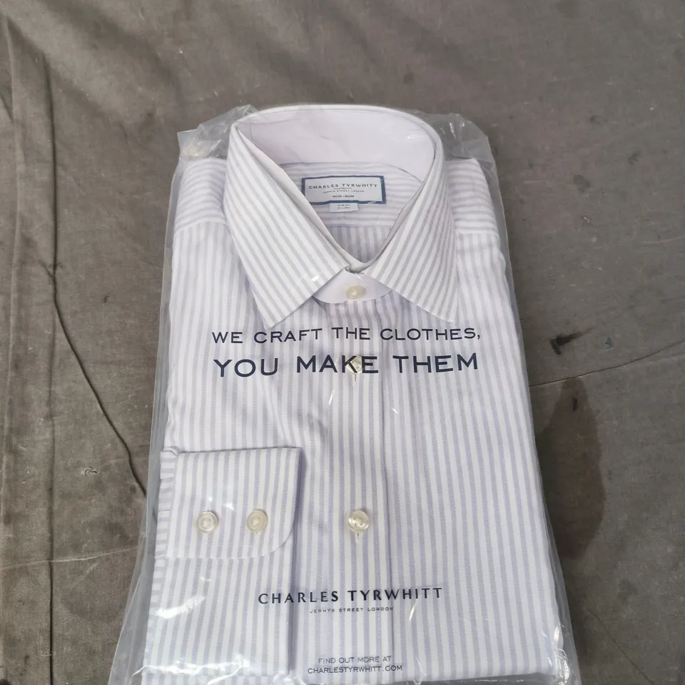 CHARLES TYRWHITT STRIPED DRESS SHIRT – MEN'S - SIZE 16/34"