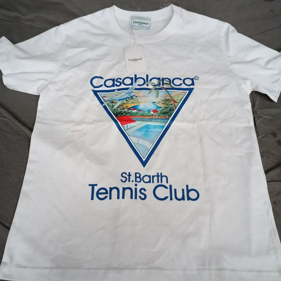 CASABLANCA ST. BARTH TENNIS CLUB T-SHIRT – WHITE - SMALL