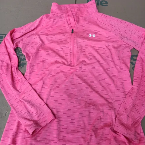 UNDERARMOUR HALF ZIP TOP IN PINK - MEDIUM