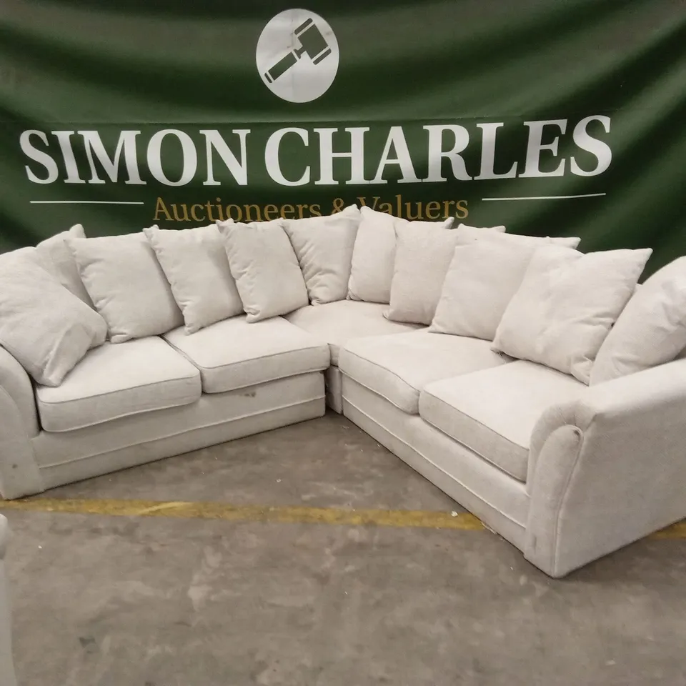 DURY CHUNKY WEAVE SCATTERBACK CORNER GROUP SOFA - NATURAL RRP £1149