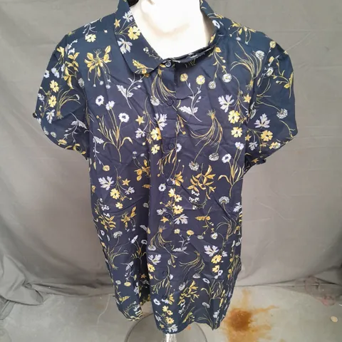 SEASALT CORNWALL RUSHMAKER SHIRT IN BOTANICAL STEMS MARITIME SIZE 22
