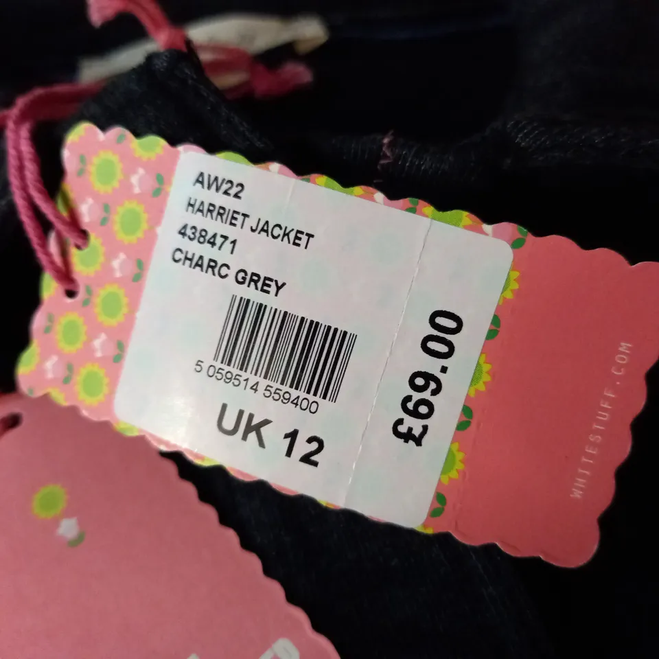 WHITE STUFF HARRIET JACKET IN CHARCOAL GREY - UK 12