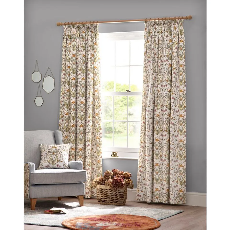 POTAGERIE PENCIL PLEAT ROOM DARKENING CURTAINS 