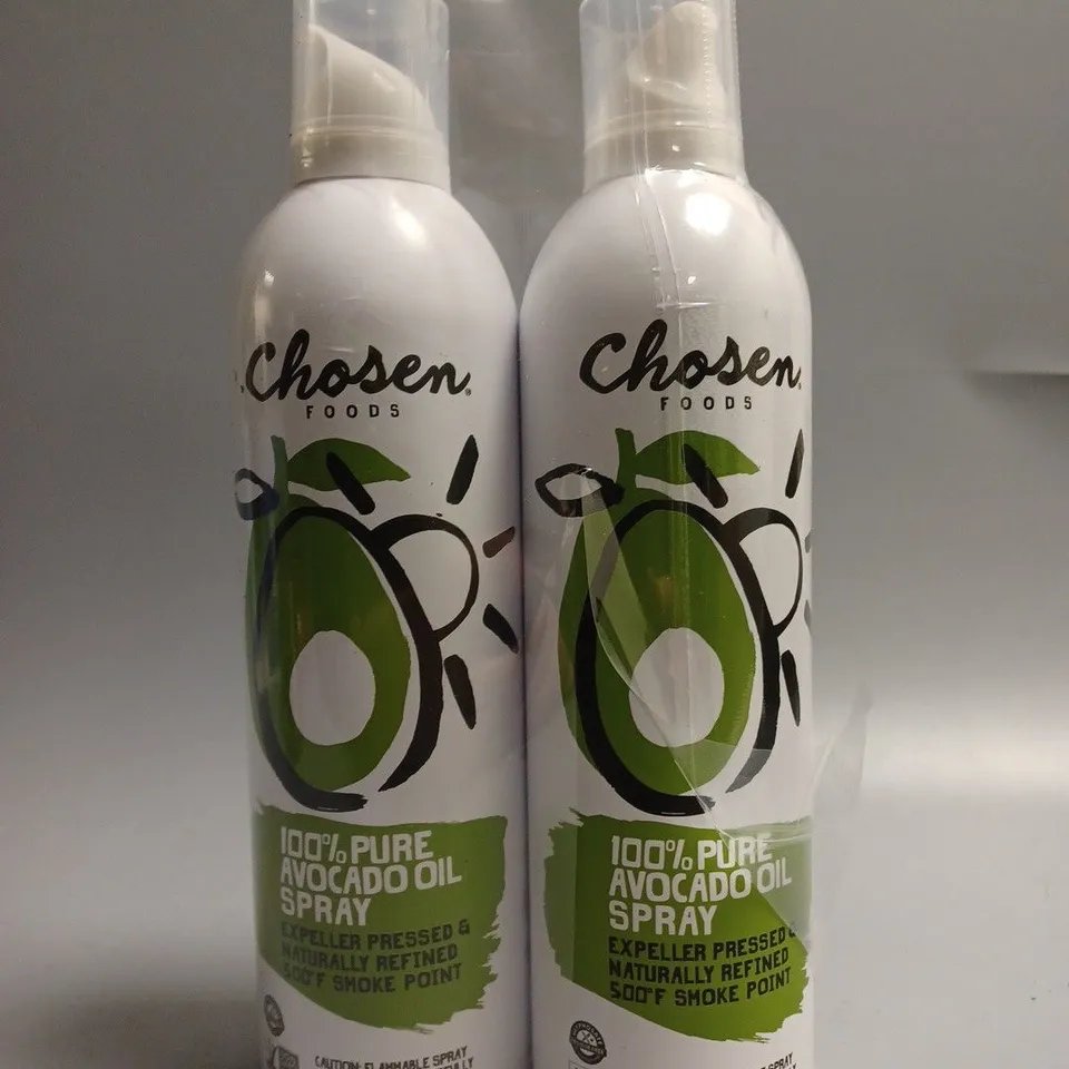 2 X CHOSEN FOODS 100% PURE AVOCADO OIL SPRAY - 2 X 383G 