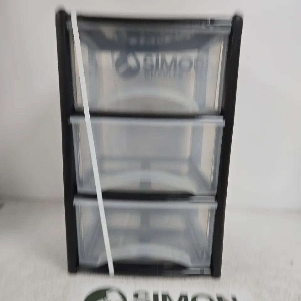 PLASTIC 3 TIER DRAWER TOWER UNIT CHEST DRAWER