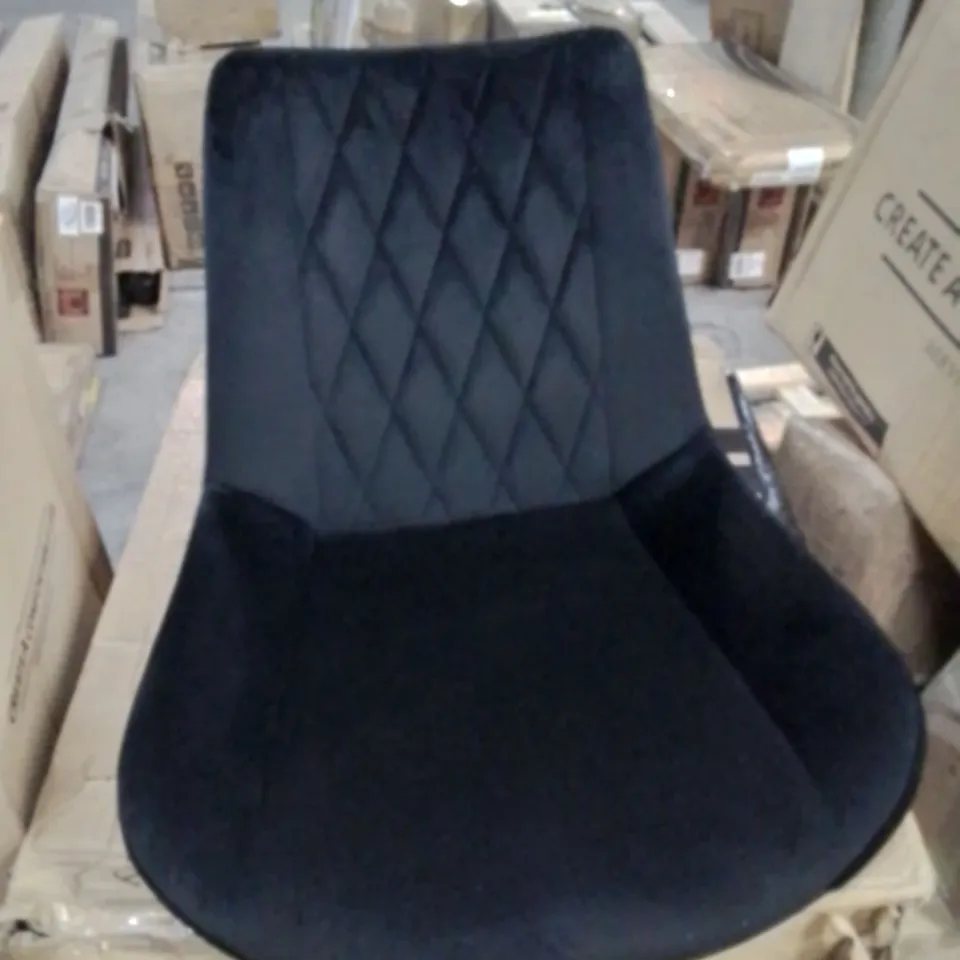 BOXED SET OF CARL DINING CHAIRS -BLACK VELVET-