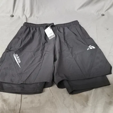 ADIDAS BLACK TRAINING SHORTS- LARGE 