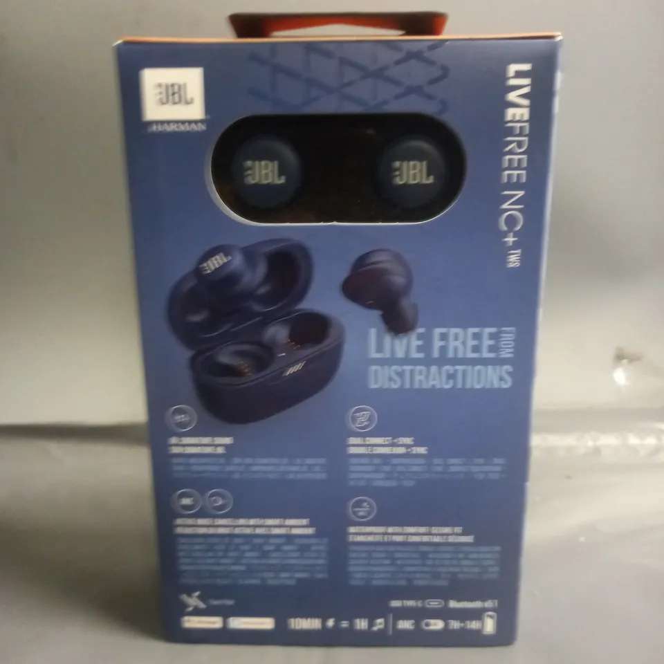 BRAND NEW JBL LIVEFREE NC+TWS EARBUDS - BLUE