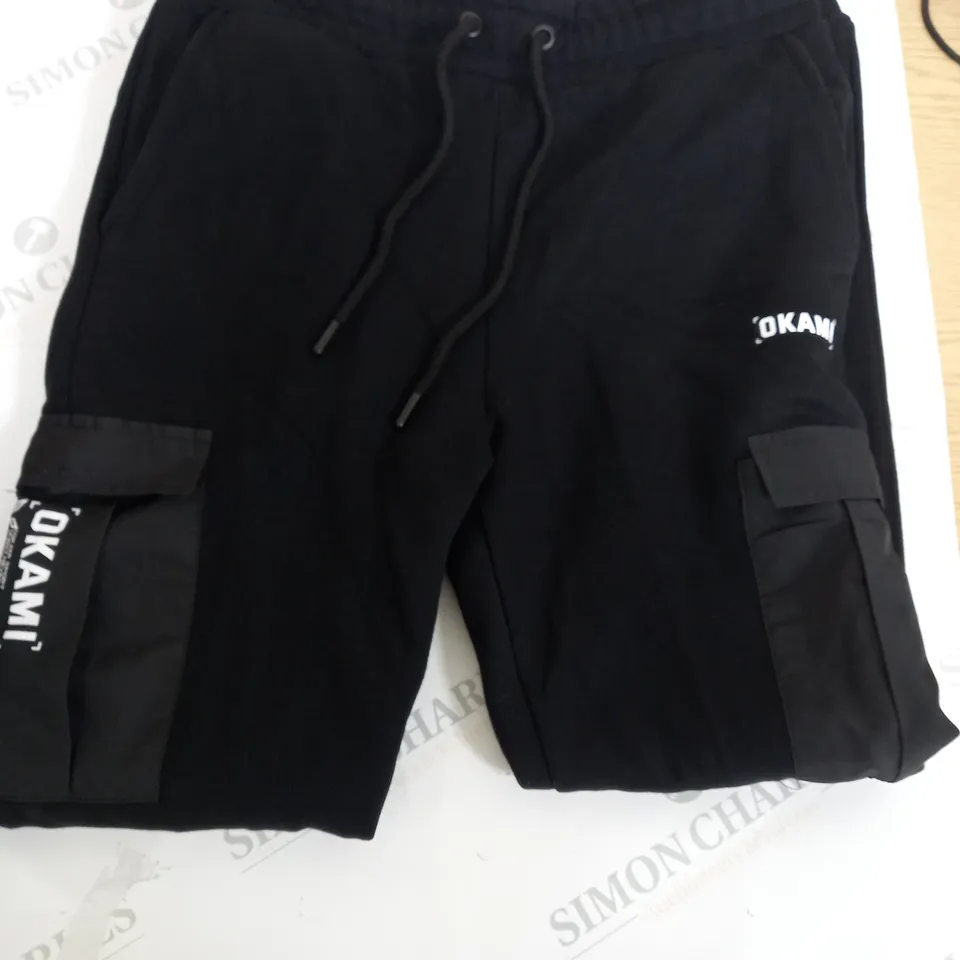 OKAMI BLACK TRACKSUIT PANTS - S