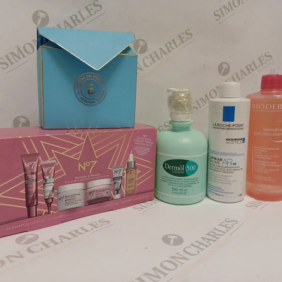 5 ASSORTED HEALTH AND BEAUTY PRODUCTS TO INCLUDE ELEMIS GIFT SET, LA ROCHE-POSAY TRIPLE-ACTION BALM, BIODERMA CLEANSING FOAM GEL