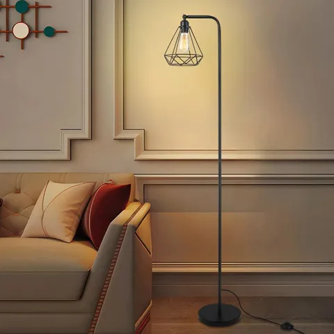 BOXED CREGAN 162CM BLACK SWING ARM FLOOR LAMP