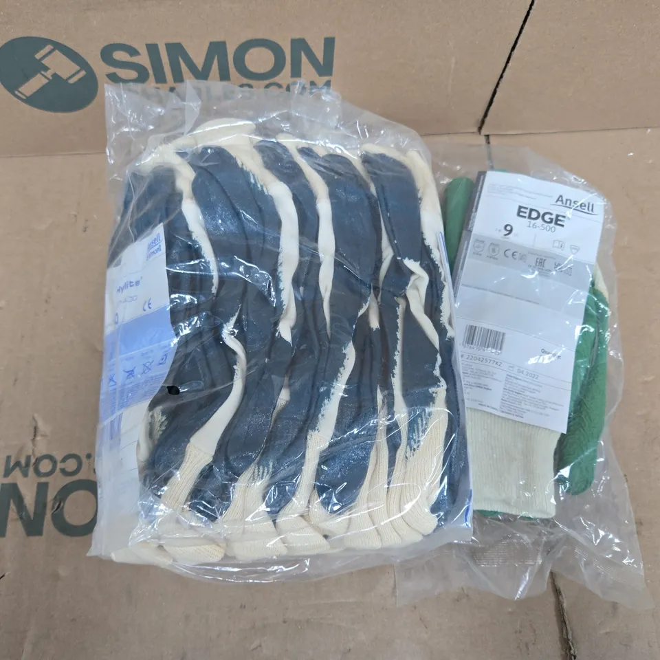 APPROXIMATELY 80 PAIRS OF WORK GLOVES TO INCLUDE HYALITE 47-400 & EDGE 16-500 