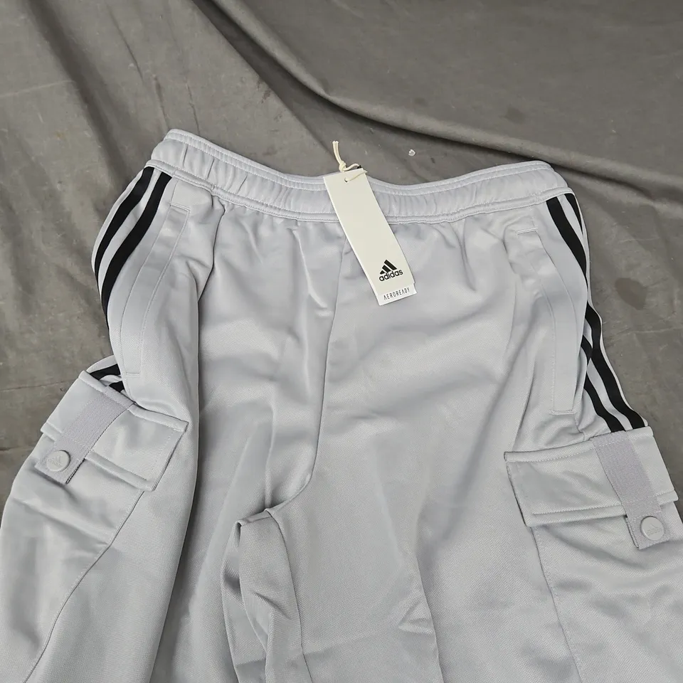 ADIDAS TIRO TRAINING PANTS – LIGHT GREY, SIZE M, CARGO POCKETS