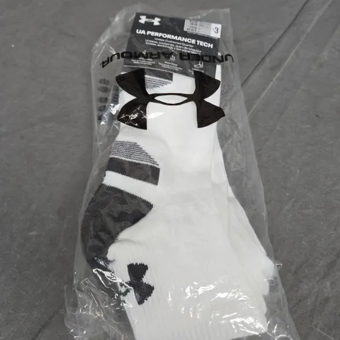 BAGGED UNDER ARMOUR CREW SOCKS - X3 - SIZE 8.5-13