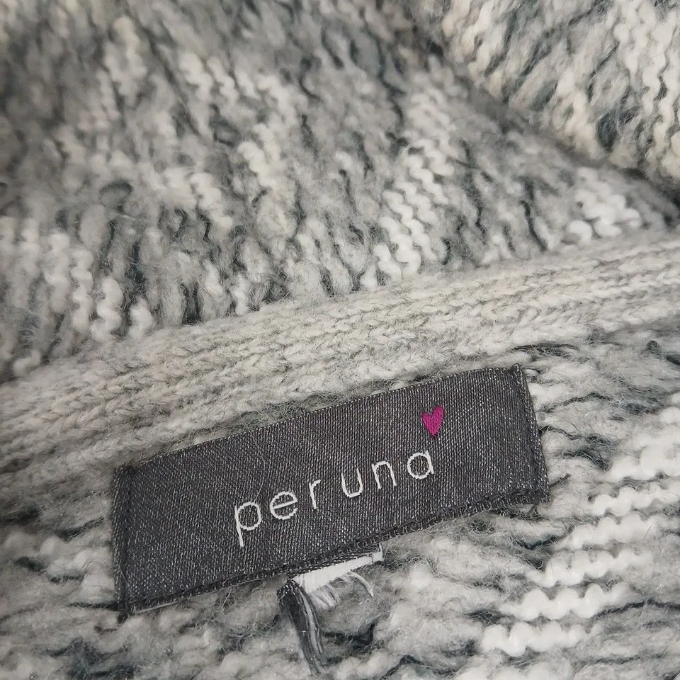 PER UNA WOMEN'S KNITTED CARDIGAN – GREY ZIGZAG PATTERN