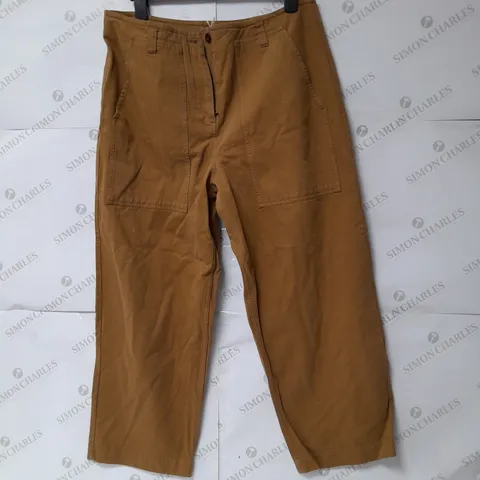 TOAST HERRINGBONE CIOTTON WORK TROUSERS IN COLOUR WALNUT SIZE 16