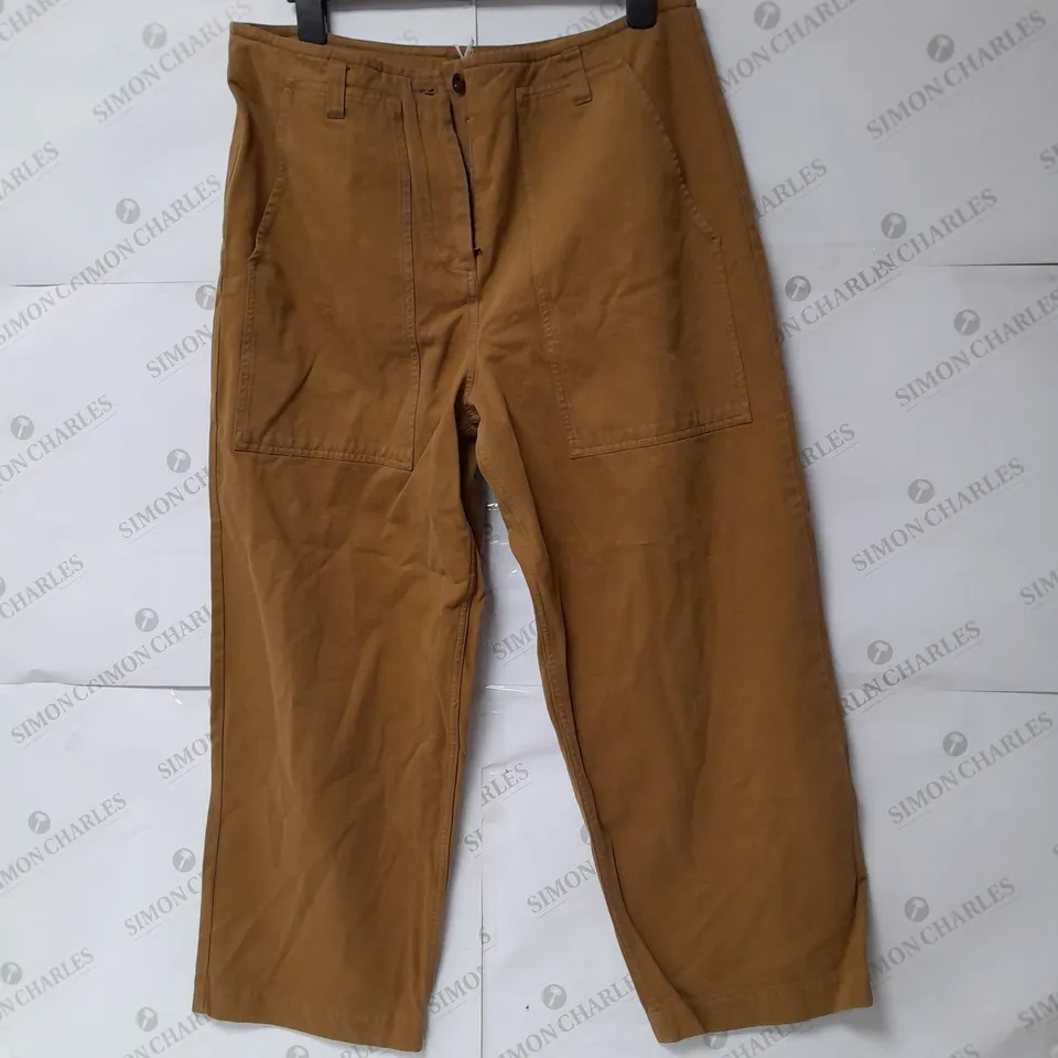 TOAST HERRINGBONE CIOTTON WORK TROUSERS IN COLOUR WALNUT SIZE 16 RRP £165