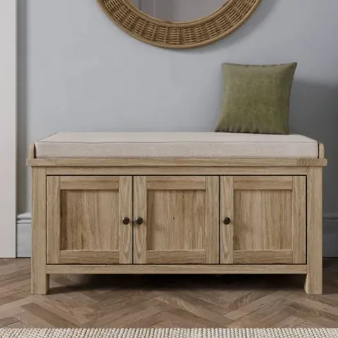 BOXED OLNEY HALLWAY BENCH - OAK EFFECT (1 BOX)