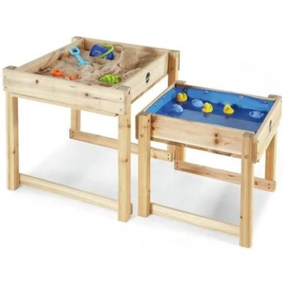 BOXED PLUM SANDY BAY WOODEN SAND AND WATER TABLES (1 BOX)