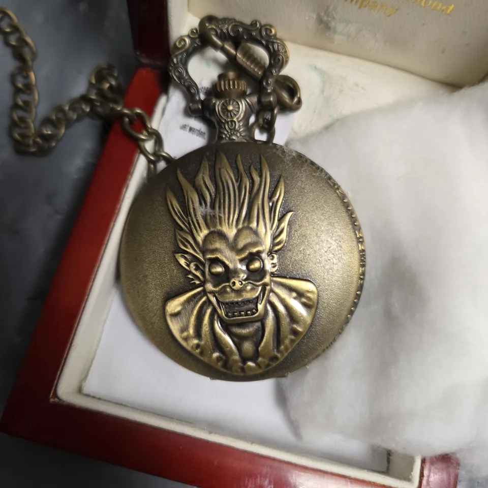 PELOX LONDON POCKET WATCH ON CHAIN – ORNATE BRASS CASE