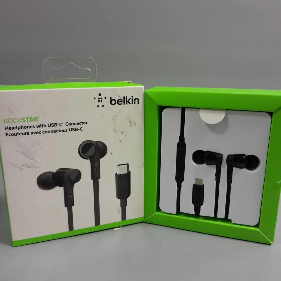 BOXED BELKIN ROCKSTAR USB-C CONNECTOR HEADPHONES 