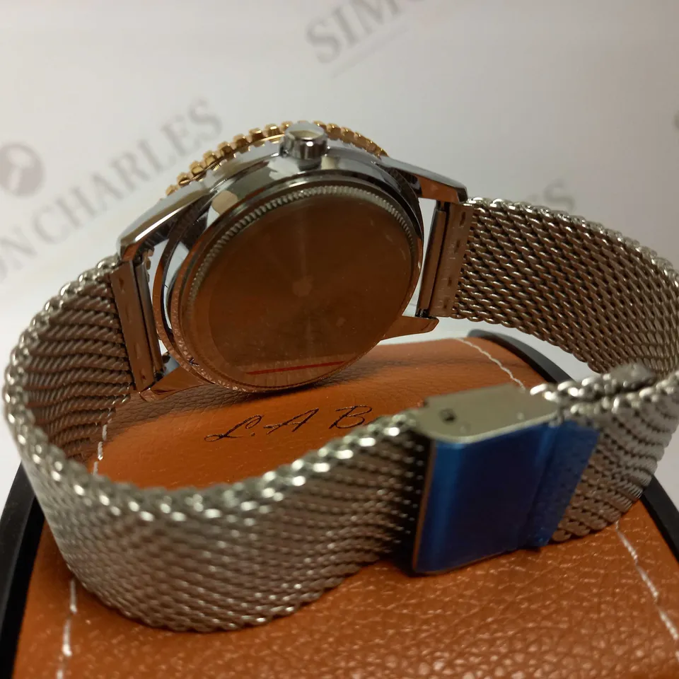 LA BANUS PART SKELETON DIAL SHARK MESH STRAP WRISTWATCH  RRP £600