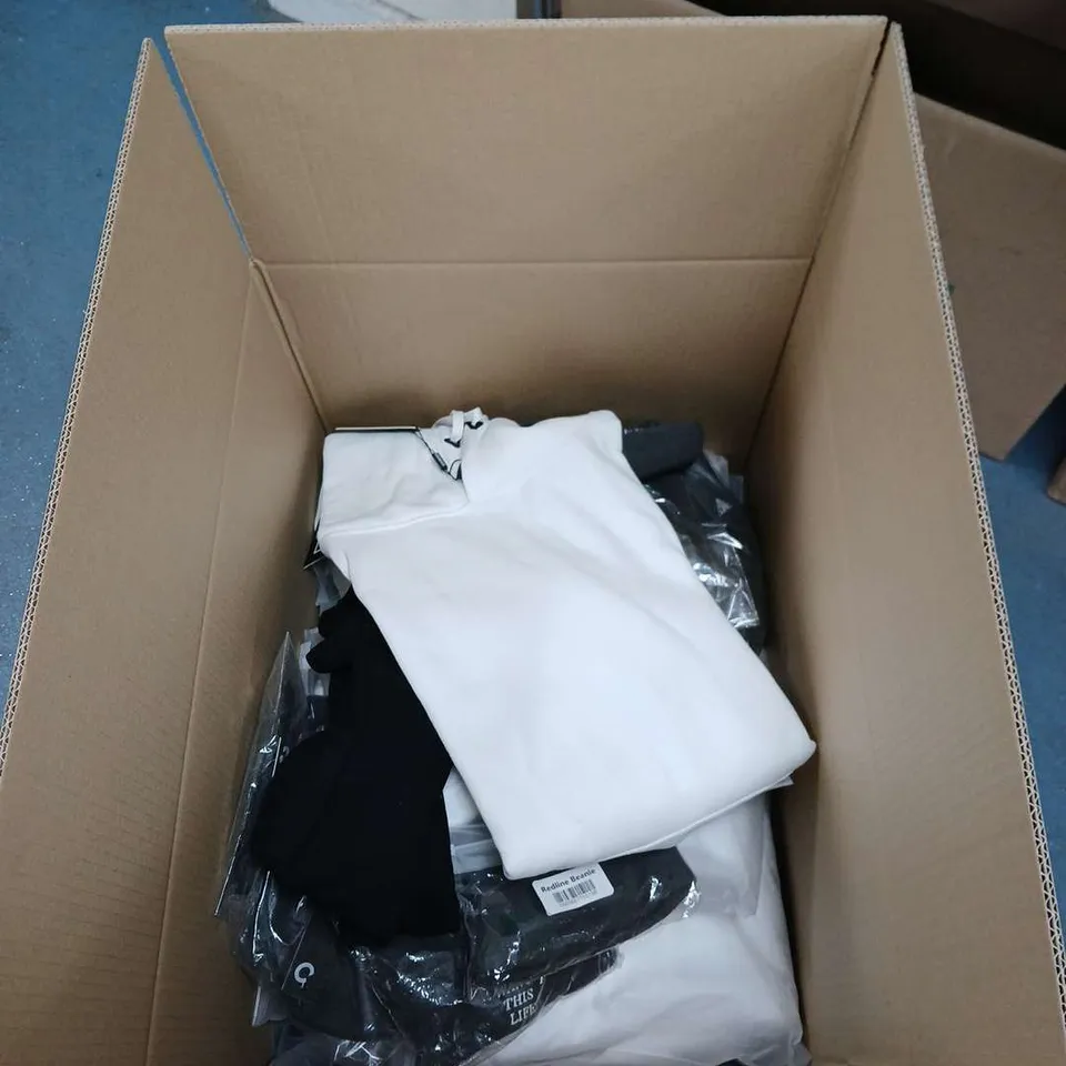 APPROXIMATELY 24 ITEMS OF HOODIES BEANIE HATS AND T-SHIRTS AND HOODIES  IN VARIOUS SIZES WITH THE BRAND YOU DON'T WANT MY LIFE ON THE LABEL .