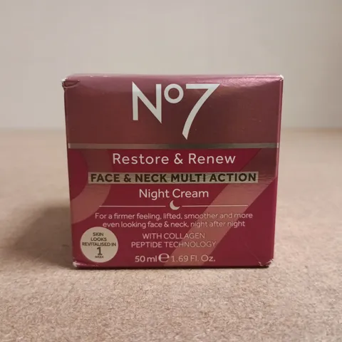 NO7 RESTORE & RENEW FACE & NECK MULTI ACTION NIGHT CREAM (50ML)