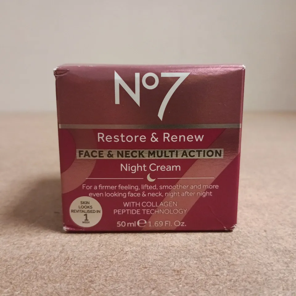NO7 RESTORE & RENEW FACE & NECK MULTI ACTION NIGHT CREAM (50ML)